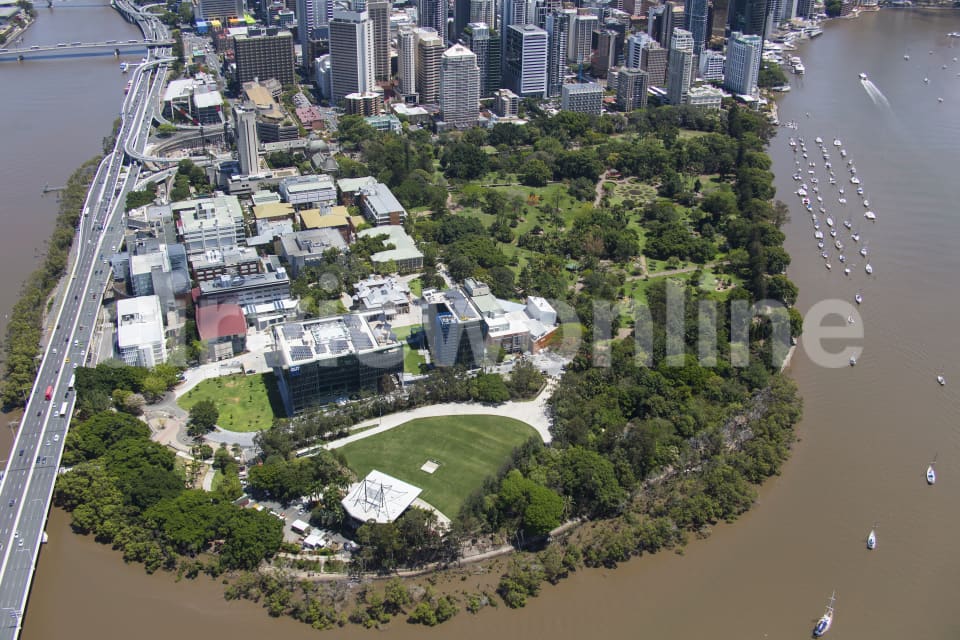 Aerial Image of Botanical Gardens Brisbane