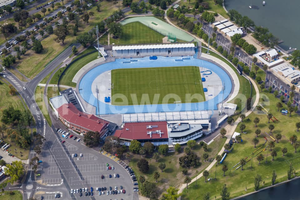 Aerial Image of Lakeside Stadium In Albert PArk