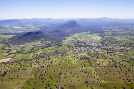 Aerial Image of DUNKELD WITH THE GRAMPIANS