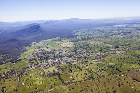 Aerial Image of DUNKELD WITH THE GRAMPIANS