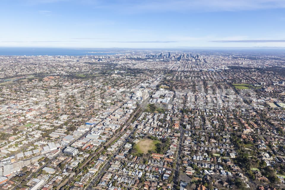 Aerial Image of Hawthorn To The CBD