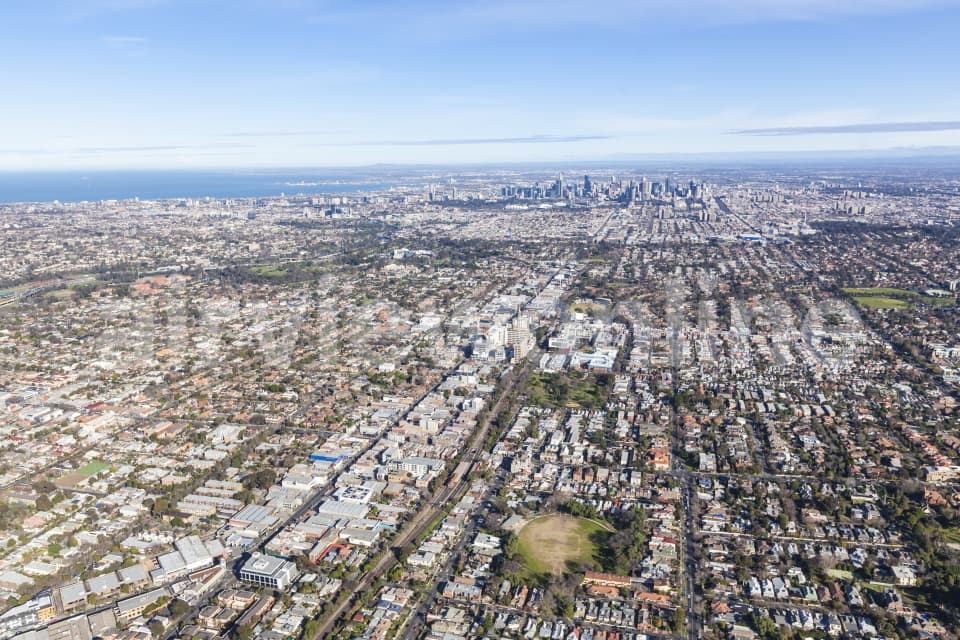Aerial Image of Hawthorn To The CBD