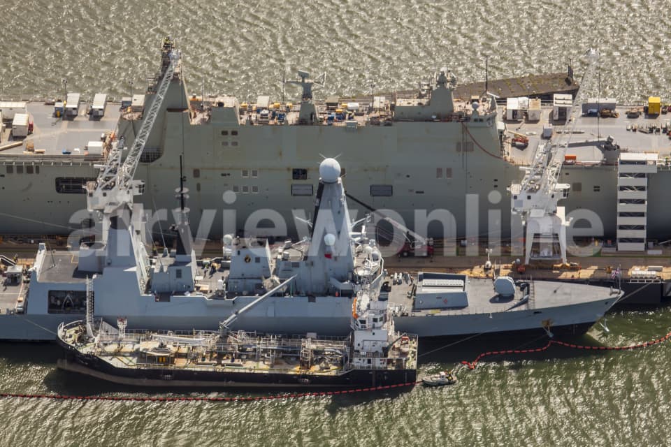 Aerial Image of HMAS Canberra Under Construction