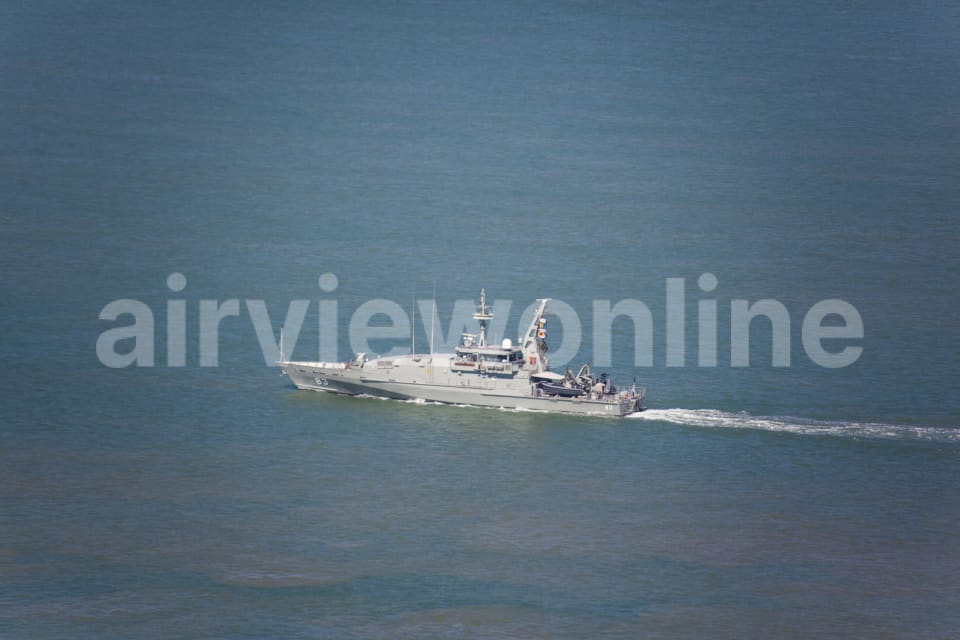 Aerial Image of Armidale-class navel patrol boat off Darwin