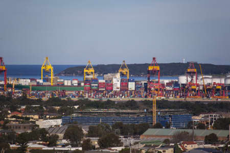 Aerial Image of CONTAINER CRANES IN PORT BOTANY