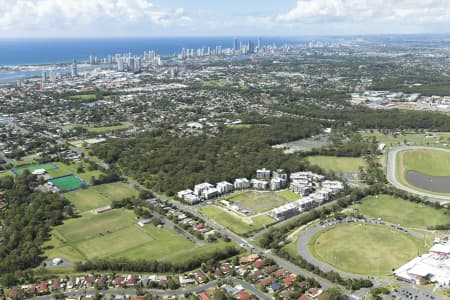 Aerial Image of MUSGRAVE AV & THE PARKLANDS AREA OF SOUTHPORT, GOLD COAST.