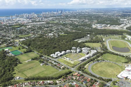 Aerial Image of MUSGRAVE AV & THE PARKLANDS AREA OF SOUTHPORT, GOLD COAST.