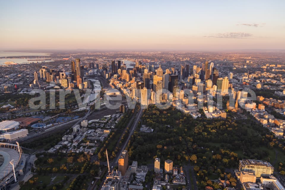 Aerial Image of Melbourne Dawn
