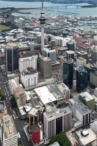 Aerial Image of AUCKLAND CBD LOOKING NORTH WEST TO HARBOUR BRIDGE