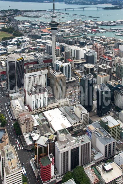 Aerial Image of Auckland CBD Looking North West To Harbour Bridge