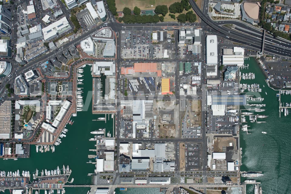 Aerial Image of Auckland Wharf Birdseye View Of Lighter Quay