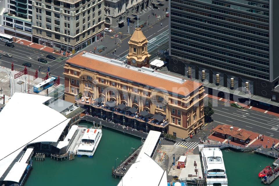 Aerial Image of Auckland City Ferry Building Close Up