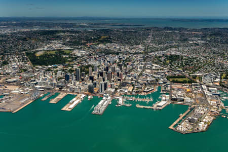 Aerial Image of AUCKLAND CITY LOOKING  SOUTH WEST TO MANUKAU HARBOUR