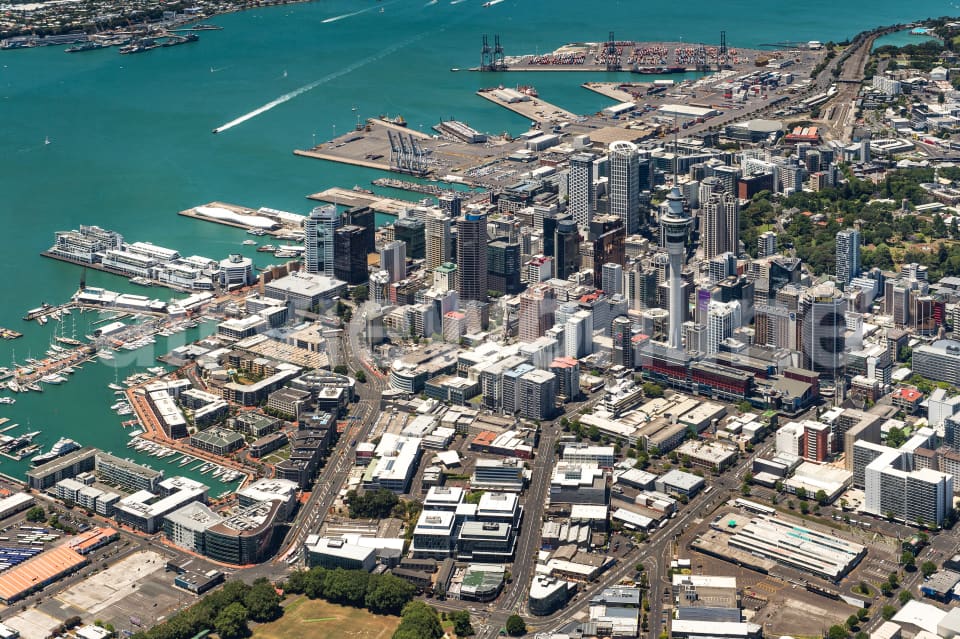 Aerial Image of Auckland City CloseUp Facing East