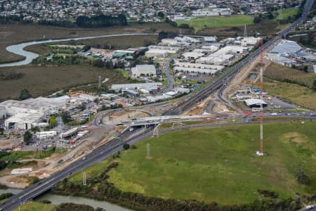 Aerial Image of MASSEY LOOKING WEST OVER MOTORWAY TOWARDS TE ATATU PENINSULA