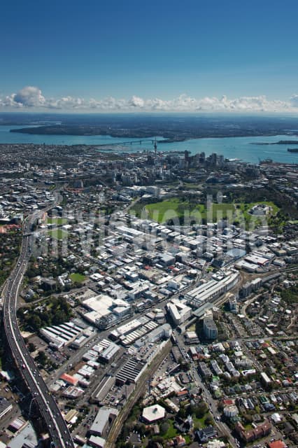 Aerial Image of Newmarket Looking North West To Auckland CBD And North Shore