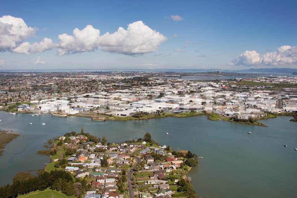 Aerial Image of Pakuranga Looking South West To Mt Wellington