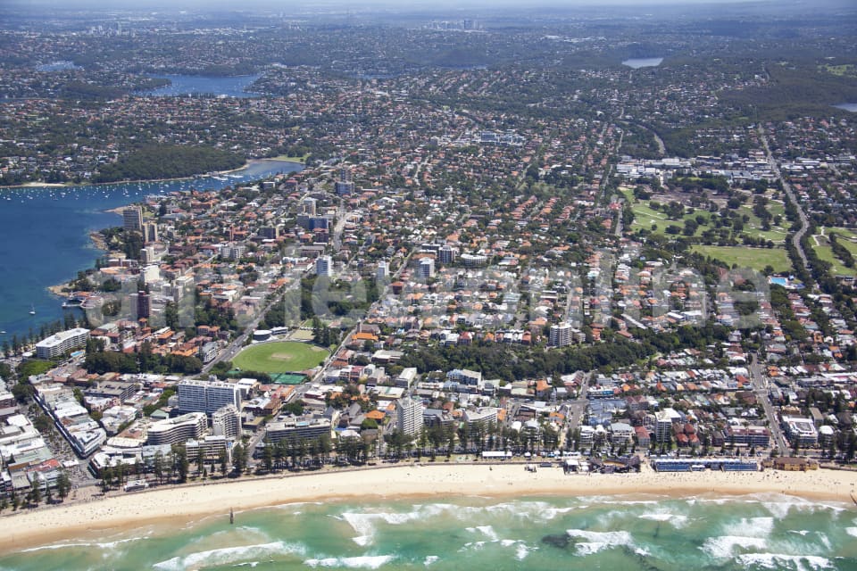 Aerial Image of Manly beach looking west