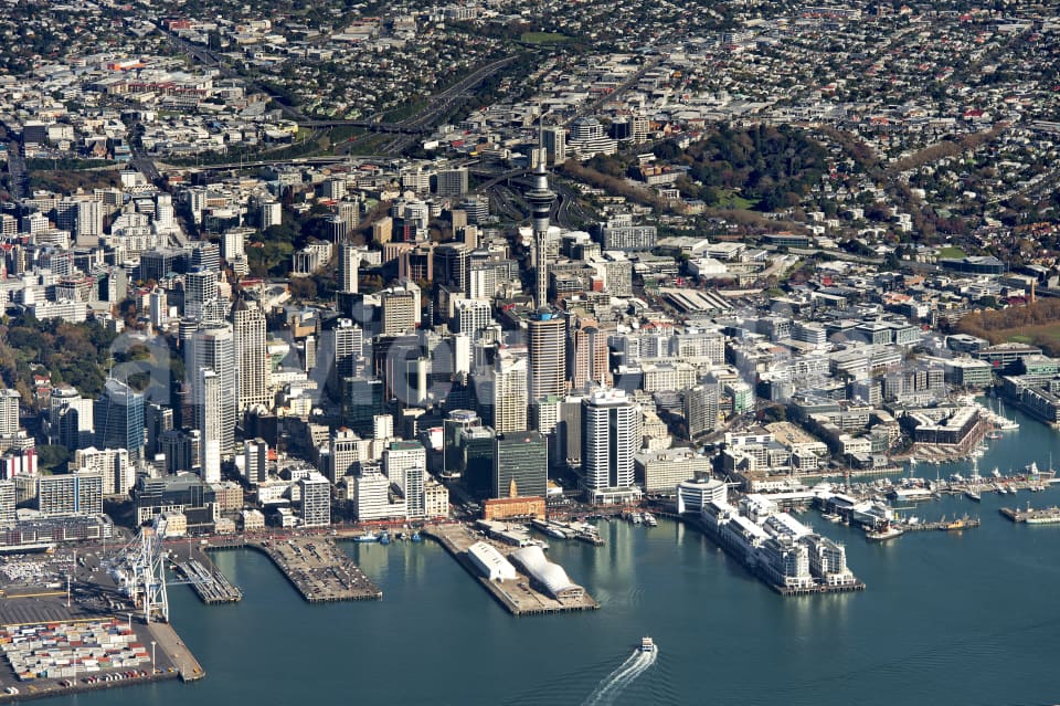 Aerial Image of Auckland CBD Looking West