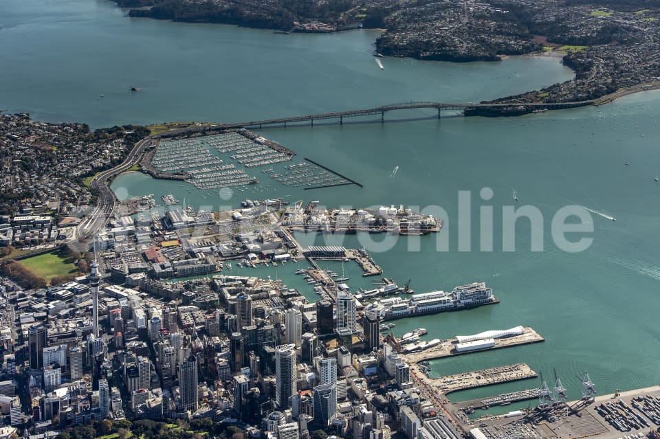 Aerial Image of Auckland CBD Looking North
