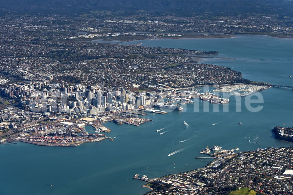 Aerial Image of Western View Of Auckland City And Suburbs
