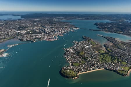 Aerial Image of WESTERN VIEW OF AUCKLAND CITY AND SUBURBS
