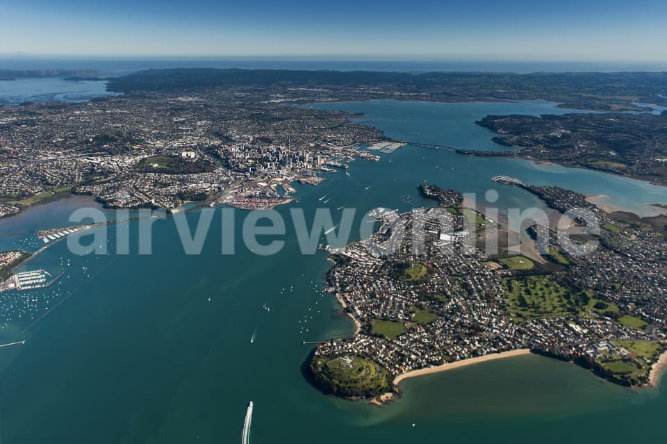 Aerial Image of Western View Of Auckland City And Suburbs