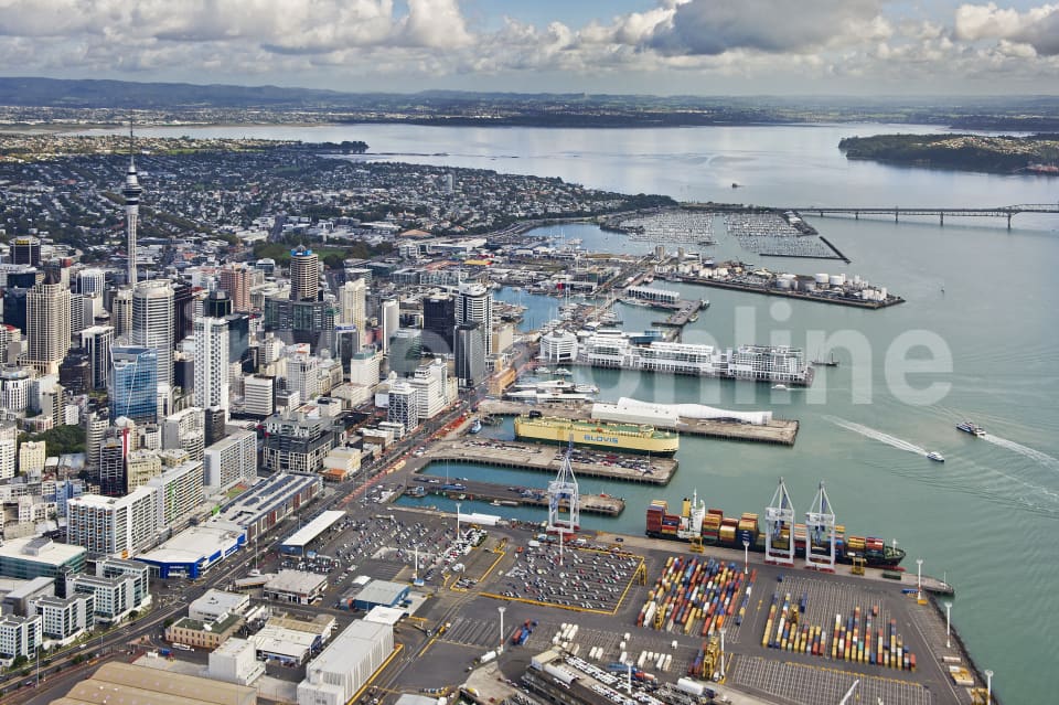 Aerial Image of Auckland City Looking NorWest