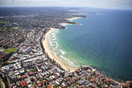 Aerial Image of HIGH ALTITUDE OF MANLY CBD AND BEACH