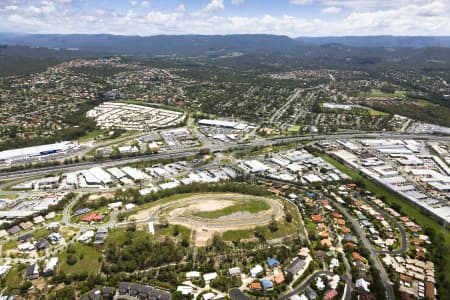 Aerial Image of CARRARA LOOKING WEST ACCROSS THE M1