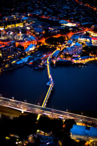 Aerial Image of NIGHT SHOT LOOKING OVER GOODWILL BRIDGE TO QUEENSLAND COLLEGE OF ART