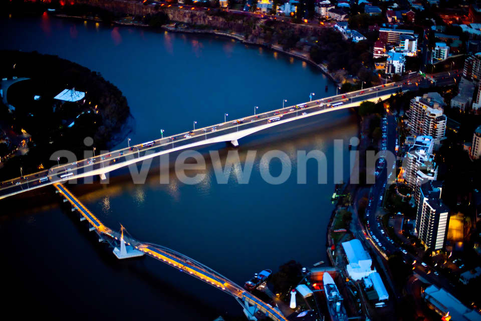 Aerial Image of William Jolly Bridge at Night