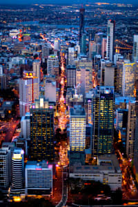 Aerial Image of BRISBANE CBD AT DUSK