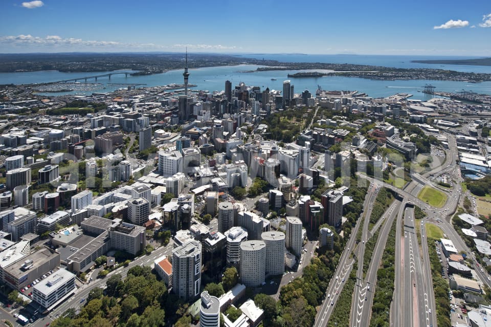 Aerial Image of Auckland CBD From Symonds St