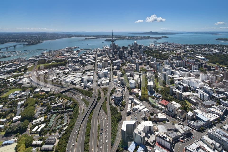 Aerial Image of Auckland CBD Looking North East