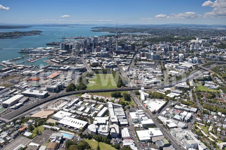 Aerial Image of Auckland CBD Looking South East Over Victoria Park