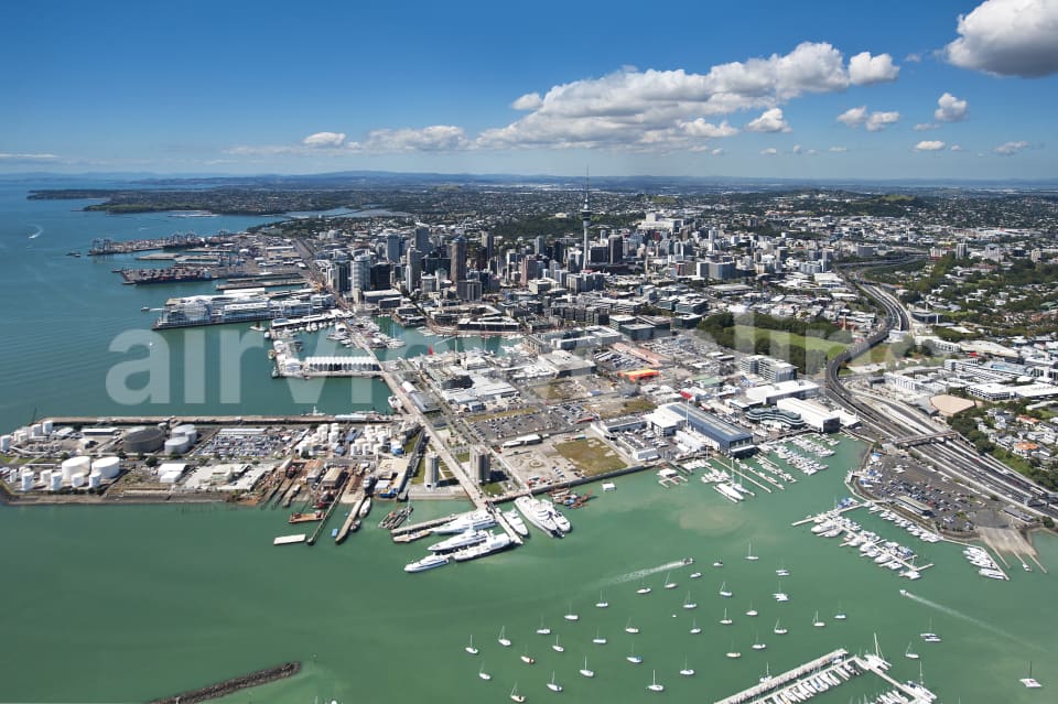 Aerial Image of Auckland CBD From Westhaven
