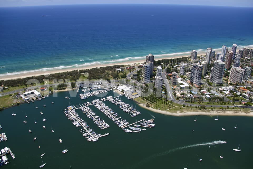 Aerial Image of Boat Marina North Of Surfers Paradise