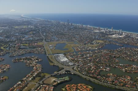 Aerial Image of BROADBEACH WATERS TOWARDS SURFERS PARADISE