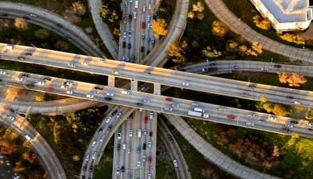Aerial Image of LOS ANGELES FOUR LEVEL FREEWAY INTERCHANGE