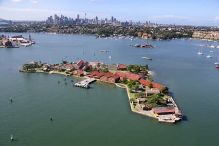 Aerial Image of SPECTACLE ISLAND AND SYDNEY SKYLINE
