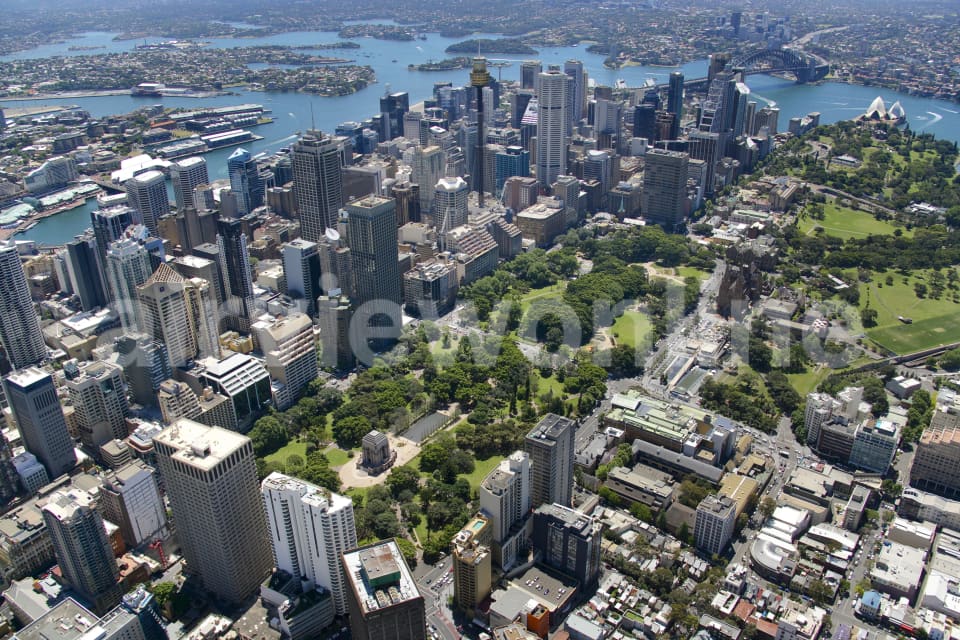 Aerial Image of Hyde Park and Sydney CBD