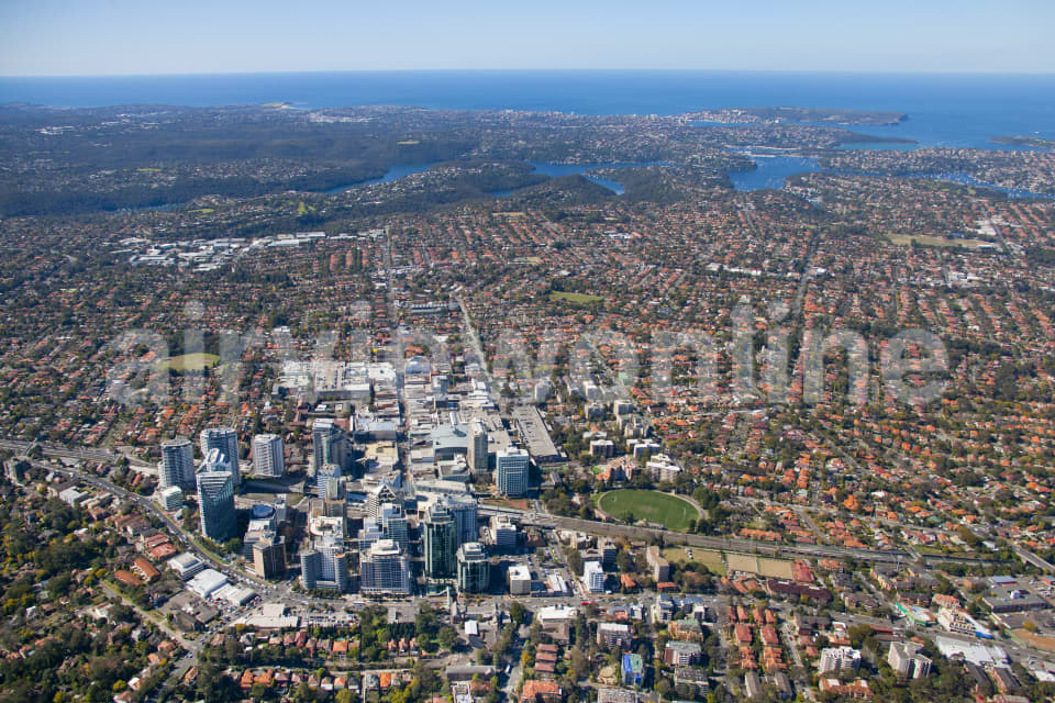 Aerial Image of Chatswood CBD to Northern Beaches