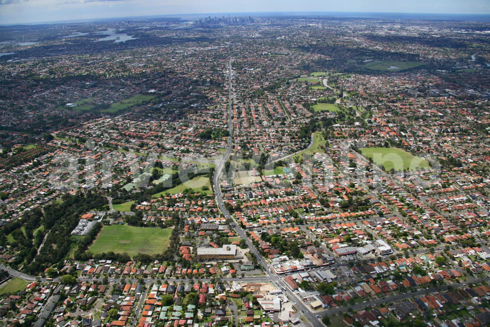 Aerial Image of Belfield to the city