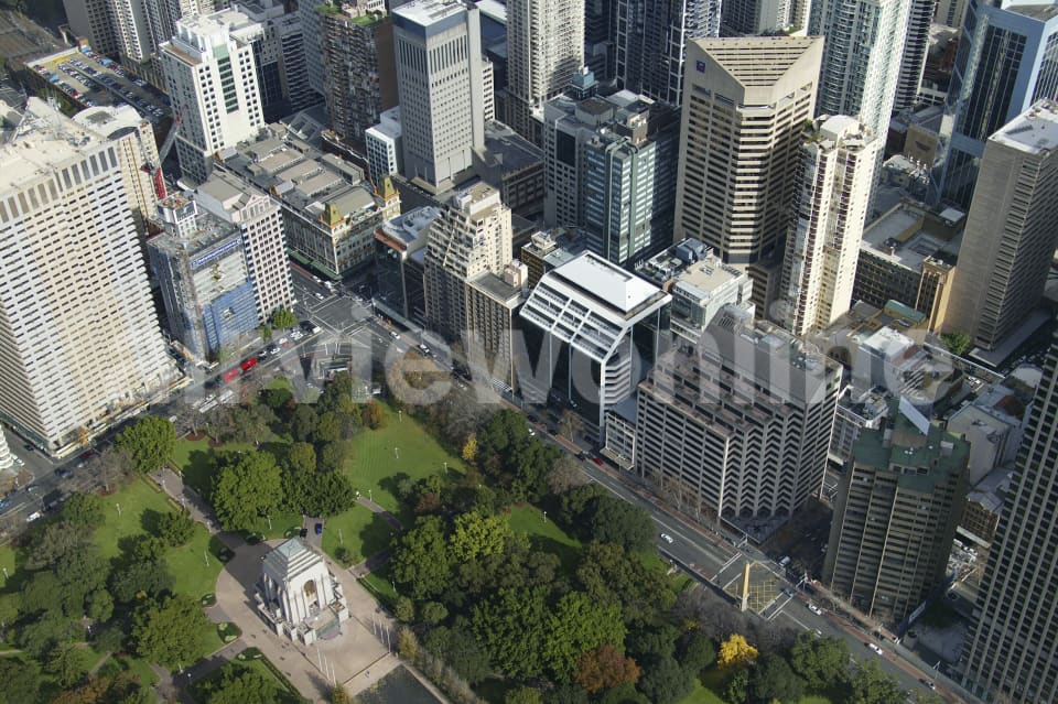 Aerial Image of Hyde Park and Anzac War Memorial