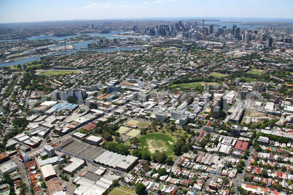Aerial Image of Camperdown and Sydney Skyline
