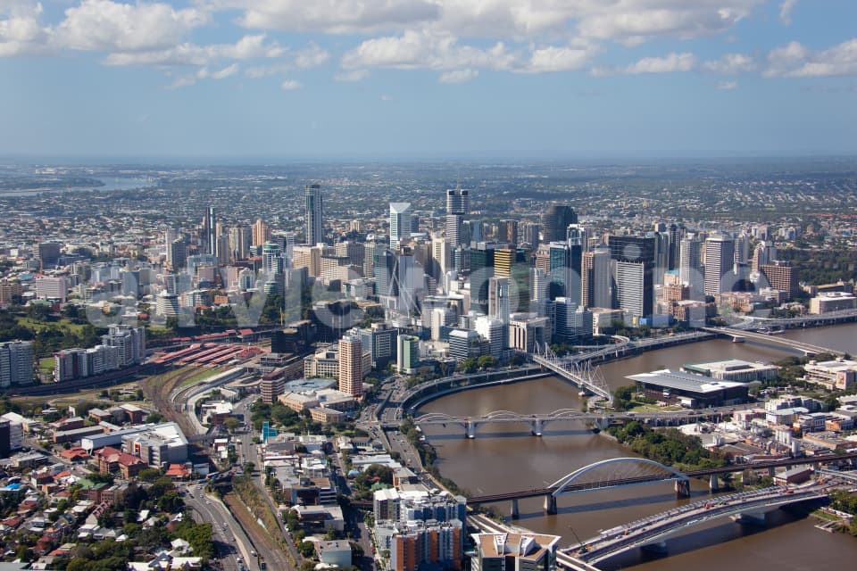 Aerial Image of Brisbane City Bridges