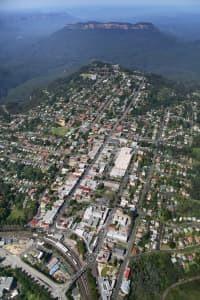 Aerial Image of KATOOMBA CITY CENTRE TO MOUNTAIN RANGES