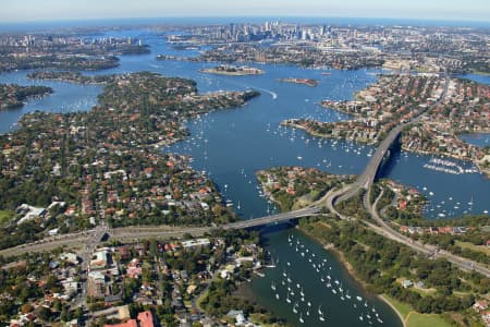 Aerial Image of HUNTERS HILL TO SYDNEY CITY