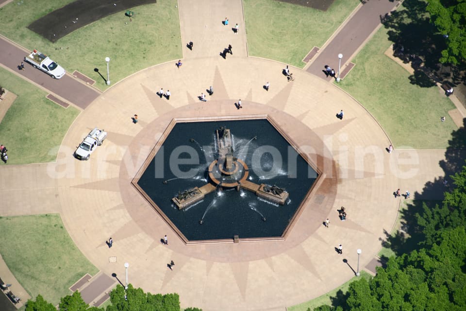 Aerial Image of Archibald Fountain, Hyde Park Sydney